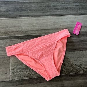 Ninety-Nine Neon Peach Leopard Banded Hipster Bikini Bottoms